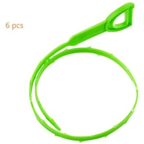 Set di 6 detergenti per capelli, detergente anti-intasamento per lavandini domestici, 53 cm (verde)