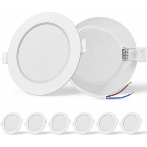 Set di 6 faretti LED da incasso, alta luminosità, faretti LED da incasso a soffitto, 9W equivalenti a 72W a incandescenza, CA 230V, luce naturale 4000K, per bagno, soggiorno, 90-110mm