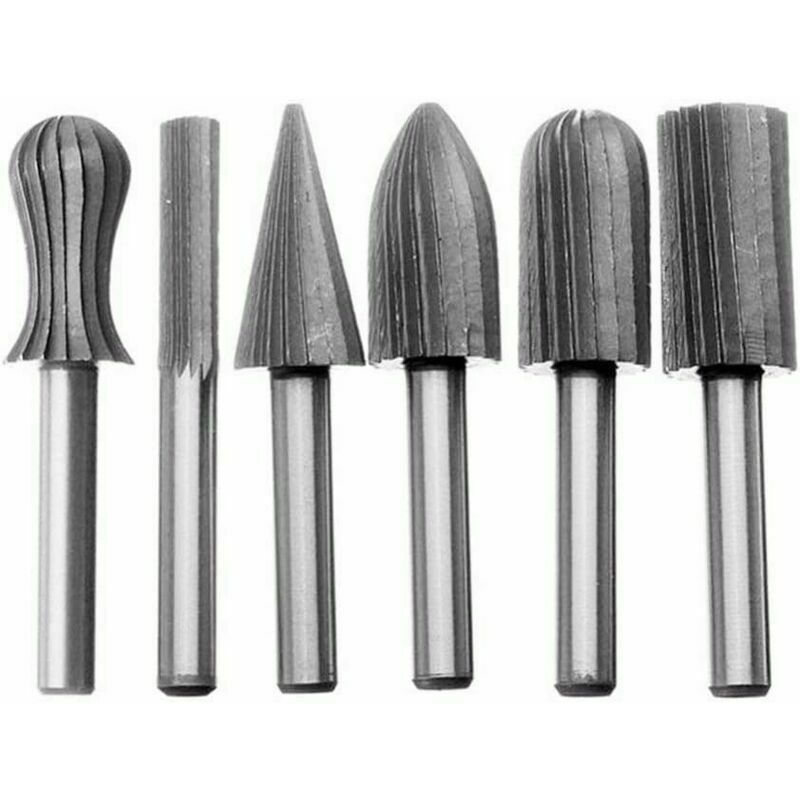 Set di 6 frese in tungsteno da 6 mm con gambo
