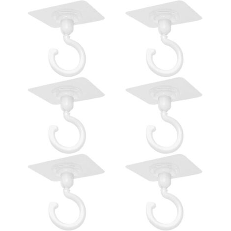 Set di 6 ganci adesivi girevoli per soffitto e parete - Versatili per cucine e bagni