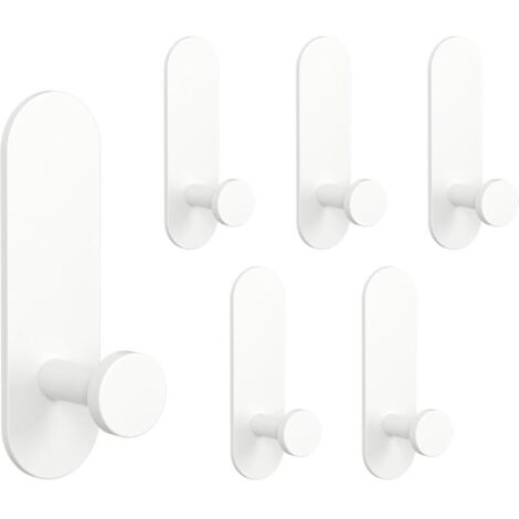 Set di 6 ganci appendiabiti impermeabili per il bagno, adatti per bagno, cucina, ufficio, camera da letto, senza stampa