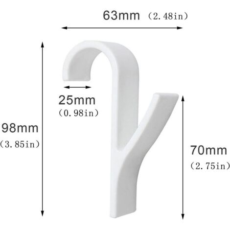 Set di 6 ganci rotondi per radiatori, portasciugamani, ganci multiuso per radiatori rotondi, portasciugamani, ganci per radiatori da bagno in ABS per tutti i radiatori standard, bianco