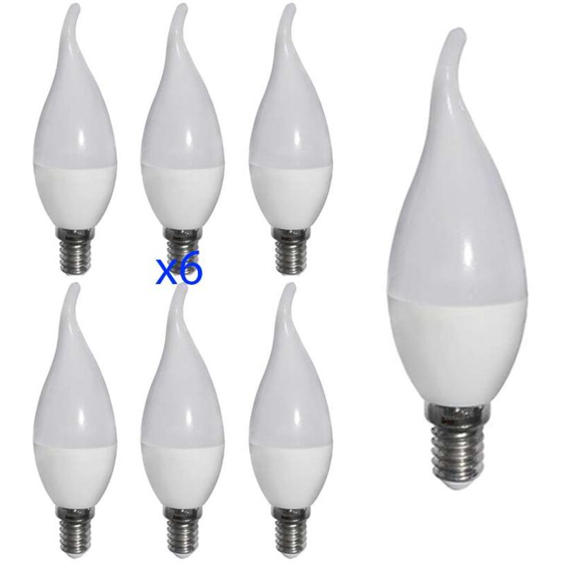 Image of Optonica - Set di 6 lampadine led E14 6W Gale Flame Equivalente 40W - Bianco Naturale 4500K
