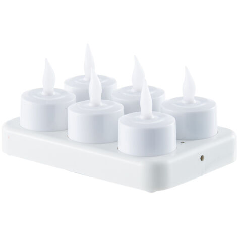 Set di 6 luci da tè a LED ricaricabili, illuminazione innovativa per l'arredamento della casa, decorazioni stagionali per Natale, riunioni di famiglia