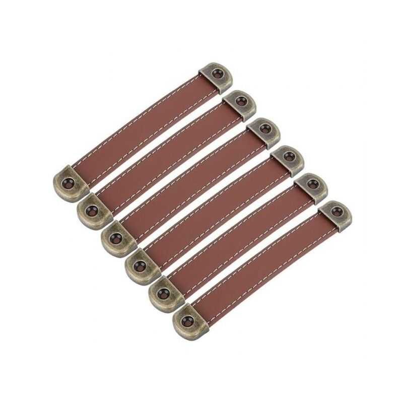 Set di 6 maniglie in pelle Maniglie per mobili in