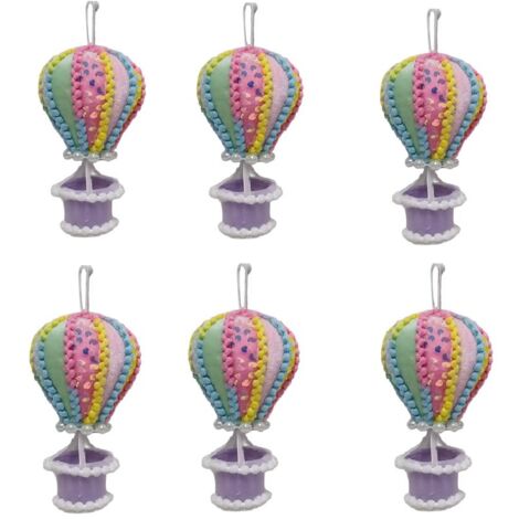 Set di 6 Mongolfiere Decorative Decorazione per l'Albero di Natale Stile Candy addobbi particolari da collezzionare