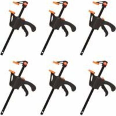 Set di 6 morsetti a F, serraggio rapido e facile, utensili manuali per la lavorazione del legno (10 cm)