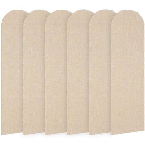 Set di 6 pannelli murali autoadesivi antiurto, 60 x 15 cm, effetto 3D, adatti per camera da letto, soggiorno e cameretta dei bambini (giallo)