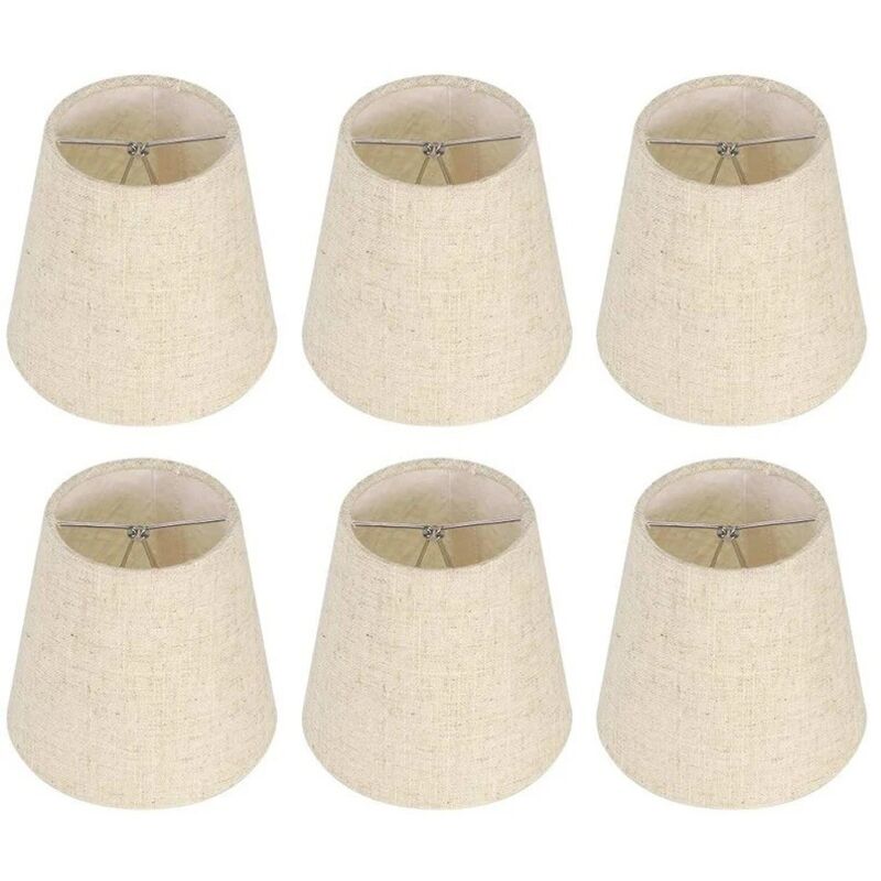 Set di 6 paralumi per lampadari da 12,7 cm (5 pollici), mini paralumi cilindrici con clip per lampade da tavolo, applique, ricambi, mini paralumi in