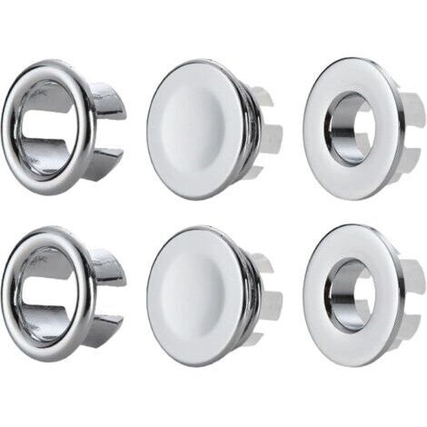 Set di 6 pezzi per copertura troppopieno lavabo, anello di troppopieno, troppopieno per lavabo, accessori per lavabo rotondo, copertura per lavabo in rame, per bagni, cucine e lavabi