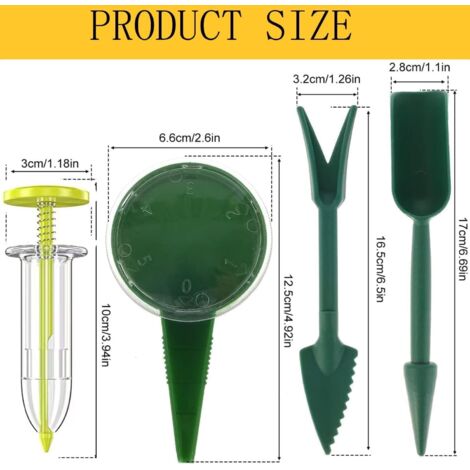Set di 6 pezzi per piantagione manuale, mini fioriera da giardino, ausilio per la semina, distributore di semi, adatto per piantare semi, verdure e fiori, giallo-verde