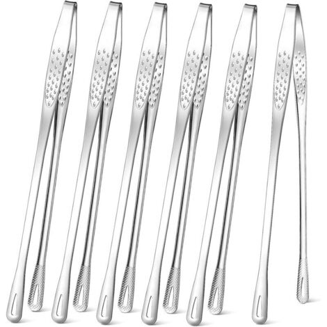 Set di 6 pinze da barbecue in acciaio inox stile coreano, 28 cm, pinze da barbecue stile giapponese per cucinare bistecche, insalate e altri alimenti