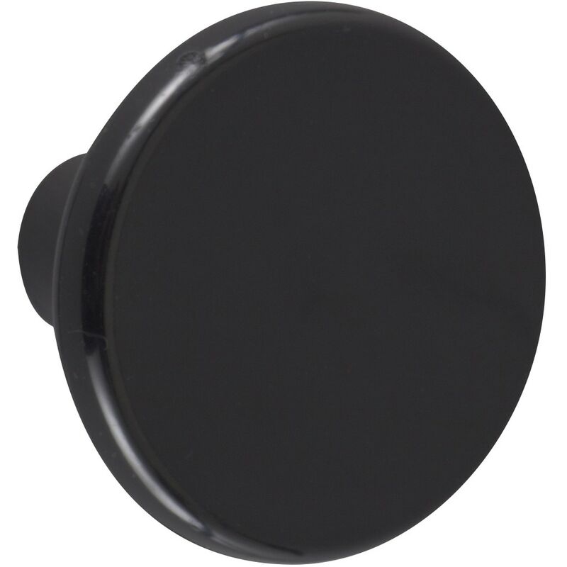Image of Set di 6 pomelli per mobili rotondi in plastica nera H.27 x L.33 x P.33 mm REI