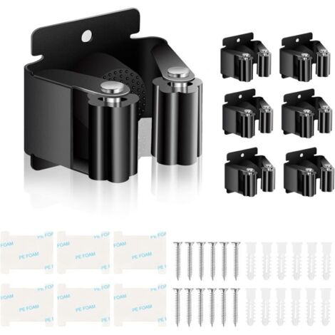 Set di 6 porta scope, ganci per scope da parete, supporti per mocio per bagno, cucina, giardino, garage, ufficio