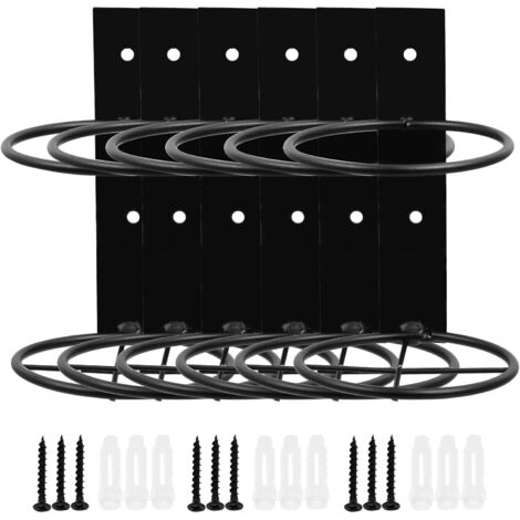 Set di 6 portabottiglie da parete in metallo per enoteca, cantina, dispensa, 15 x 10 cm