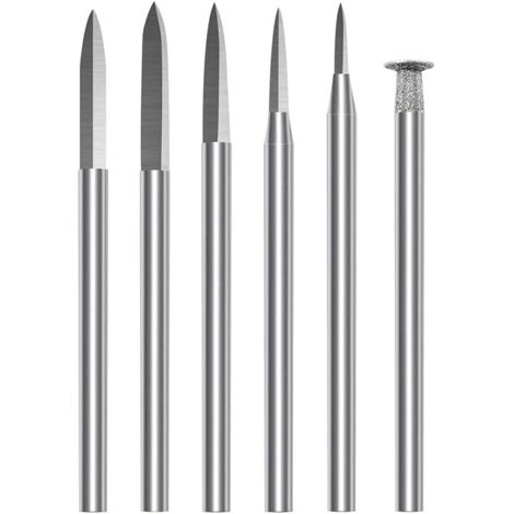 Set di 6 punte per trapano per intaglio del legno per utensili rotanti, accessori per intaglio del legno (3 mm)