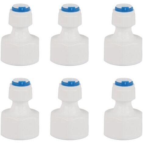 Set di 6 raccordi femmina a innesto rapido, da 1/4" (diametro esterno) a 1/2" (filettatura femmina), per filtri ad osmosi inversa