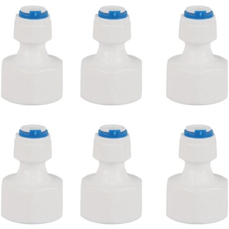 Set di 6 raccordi femmina a innesto rapido, da 1/4" (diametro esterno) a 1/2" (filettatura femmina), per filtri ad osmosi inversa