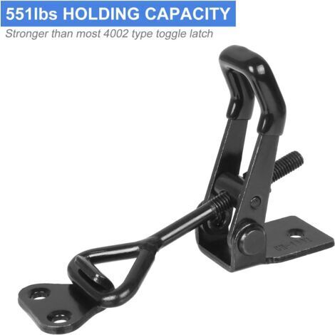 Set di 6 robuste chiusure a leva regolabili, portata 250 kg, chiusure in metallo per porte, armadi e bauli.