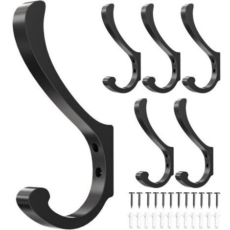 Set di 6 robusti ganci da parete in metallo dorato per vestiti, cappotti e chiavi - Design elegante