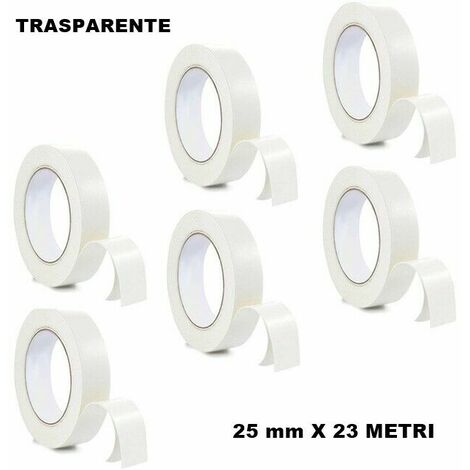 DIY Doctor - 3 Rotoli Nastro Biadesivo Trasparente Lunghi 28 m, Larghezza  6,3 mm, 12,6 mm e 24,5 mm - Nastro Biadesivo Sottile - Nastro Biadesivo per