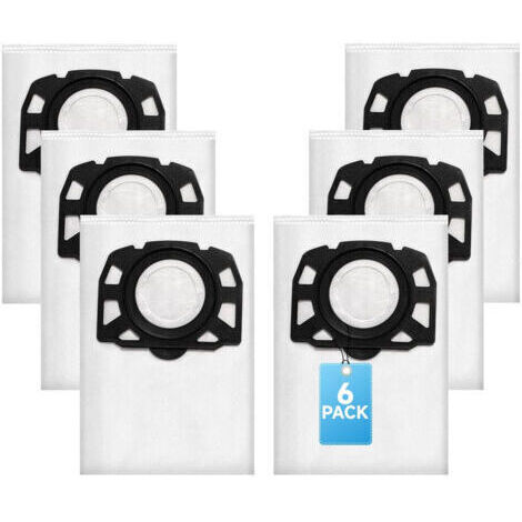 Set di 6 sacchetti per aspirapolvere, compatibile con Karcher WD2 Plus, Karcher WD 3, WD 3 a batteria, KWD 1, KWD 2, KWD 3, MV 3, SE4001, SE4002, sacchetto universale per aspirapolvere.