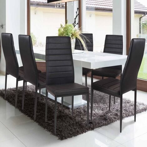 Set 6 sedie moderne in tessuto nero cucina sala soggiorno W624/MX6