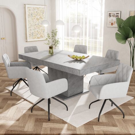 Set di 6 sedie da pranzo sedia da pranzo girevole a 360° con motivo a rombi poltrona imbottita con 4 gambe in metallo poltrona lounge moderna sedia da soggiorno per camera da letto ufficio supporto lo