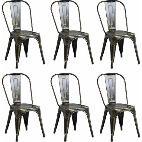 Set Di 6 Sedie In Metallo Di Design Moderno Industrial Vintage Per Sala Da Pranzo Bar Ristorante Soggiorno