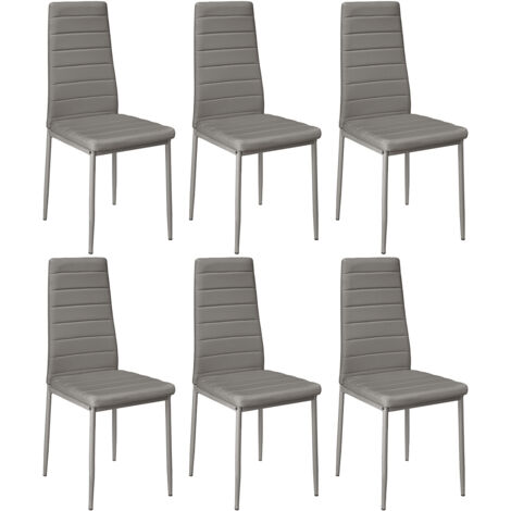 Set di 6 sedie per sala da pranzo Grigio