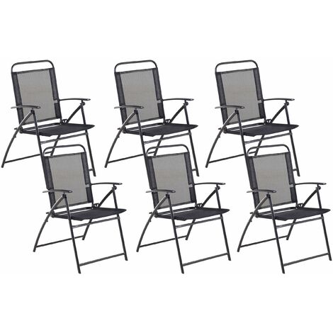 Set sedie pieghevoli da interno 6 pezzi, Sedie in metallo con impugnatura  sedile imbottito e piedini antiscivolo