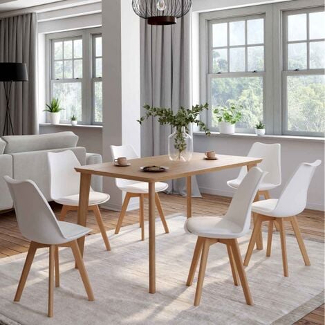 Set di 6 sedie SARA bianche per sala da pranzo