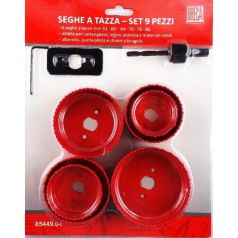 Set di 6 seghe a tazza acciaio e carbonio Ø 51-60-64-70-76 oreca - oreca new