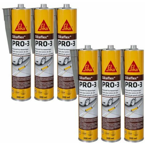 Set di 6 sigillanti autolivellanti SIKA Sikaflex PRO 3 - Grigio cemento - 300ml