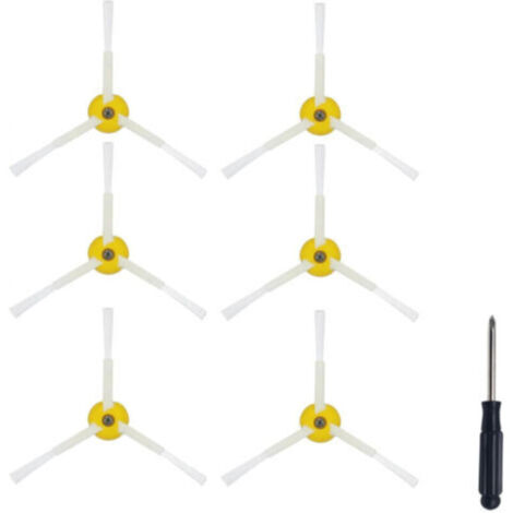 Set di 6 spazzole laterali di ricambio per robot aspirapolvere iRobot serie 800, 900, 850, 860, 870, 871, 880, 890, 960 e 980. Accessori: spazzola laterale + cacciavite.