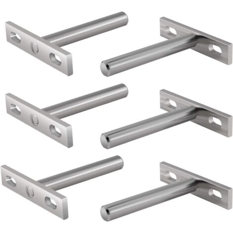 Set di 6 staffe metalliche per mensole galleggianti, fissaggi a scomparsa da 7,6 cm, supporto per mensole galleggianti a scomparsa, staffa per montaggio a parete.