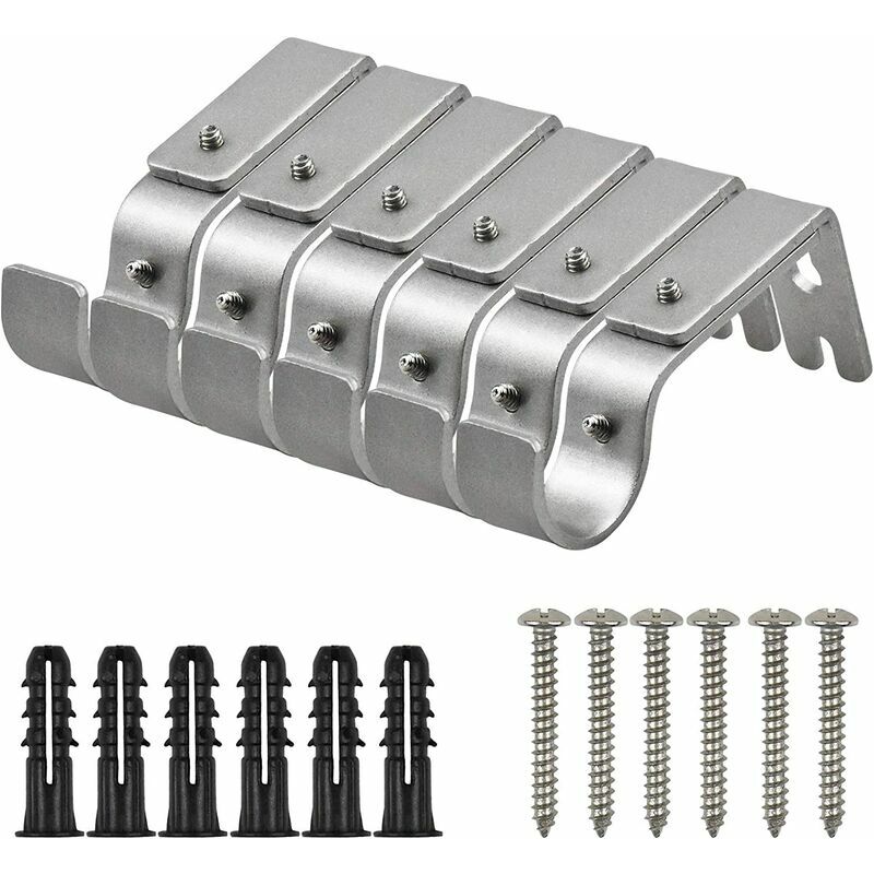 Set di 6 staffe per aste per tende, staffe da