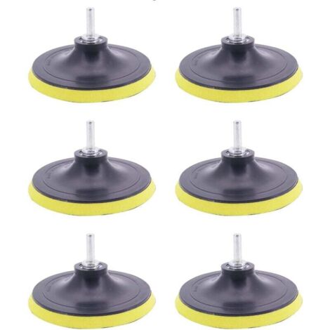 Set di 6 tamponi abrasivi da 100 mm, dischi abrasivi, piastre abrasive con filettatura M14, chiusura a strappo, piastra di supporto per levigatura e lucidatura per trapani e smerigliatrici angolari