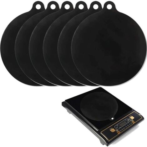 Set di 6 tappetini protettivi per piano cottura a induzione, in silicone antiscivolo, antigraffio, termoisolante, 27,5 cm x 24 cm.