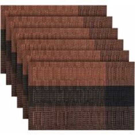 Set di 6 tovagliette lavabili in PVC, antiscivolo, resistenti all'usura e al calore, facili da pulire e riporre, 45 cm x 30 cm.