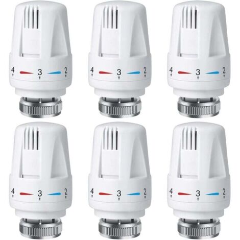 Set di 6 valvole termostatiche per radiatori, testa di ricambio per valvola termostatica intelligente: M30 x 1,5, termostato di riscaldamento, termostato per radiatori, testa XXW