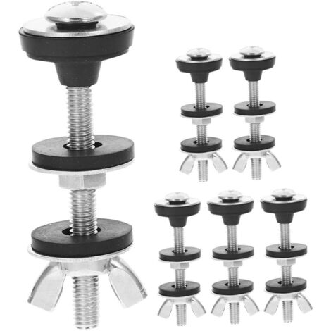 Set di 6 viti per serbatoio WC, bulloni di fissaggio per sedile WC, kit di sostituzione del sedile WC, accessori per WC a parete, viti per WC