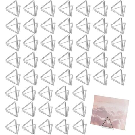 Set di 60 graziosi mini porta segnaposto triangolari, porta numeri da tavolo, porta menù con foto per matrimoni e feste di compleanno.