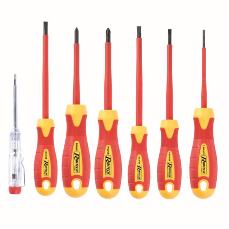 Set di 7 cacciaviti da elettricista 2,5 - 4 - 5,5 - 6,5 - ph1 ph2