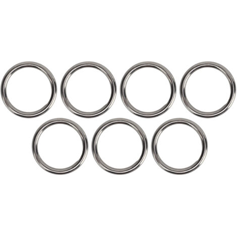 Set di 7 O-ring in acciaio inox 304, impermeabili, antiruggine e saldati senza giunzioni, per cerchi da fitness e yoga (7 x 50 mm).