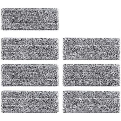 Set di 7 panni di ricambio per mocio, in microfibra, per casa, ufficio, legno duro, marmo, piastrelle - Grigio (33x12 cm)