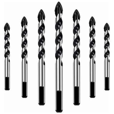 Set di 7 punte per piastrelle, vetro, cemento, pietra, mattoni, ceramica e specchi (3 mm, 4 mm, 5 mm, 6 mm, 8 mm, 10 mm, 12 mm)