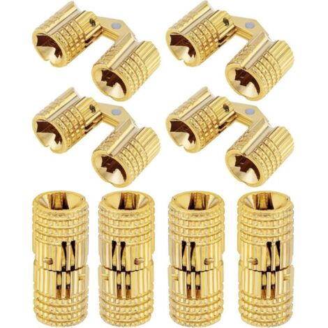 Set di 8 cerniere invisibili in ottone, 8 mm, cerniere a scomparsa con angolo di apertura di 180 gradi per portagioie, scatole regalo, piani di lavoro (8 mm)
