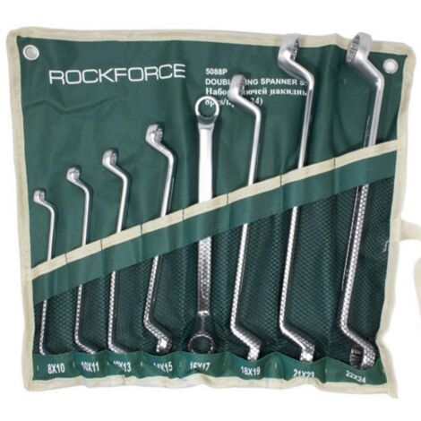 Set di 8 chiavi ad anello sfalsate 8-24 mm CrV