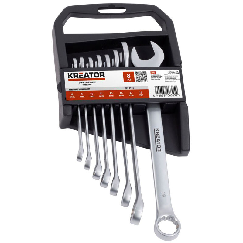 Set di 8 chiavi a cricchetto da 6 a 19 mm Kreator